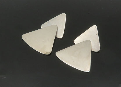 925 Sterling Silver  Vintage Shiny Smooth Triangle Drop Earrings  EG10228