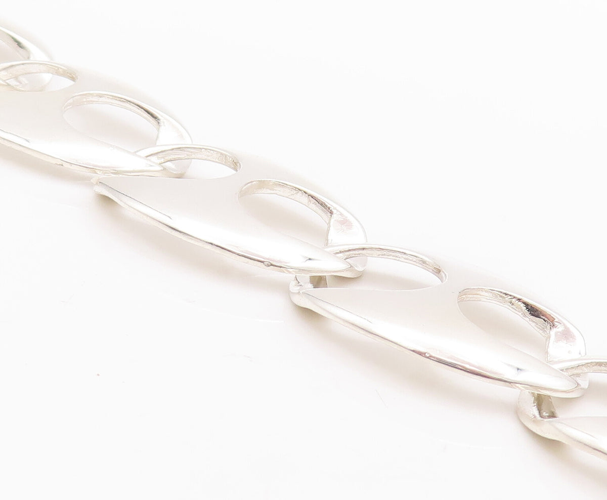 925 Sterling Silver Vintage Bracelet MEXICO Designer Hour Glass Effect  BT10514