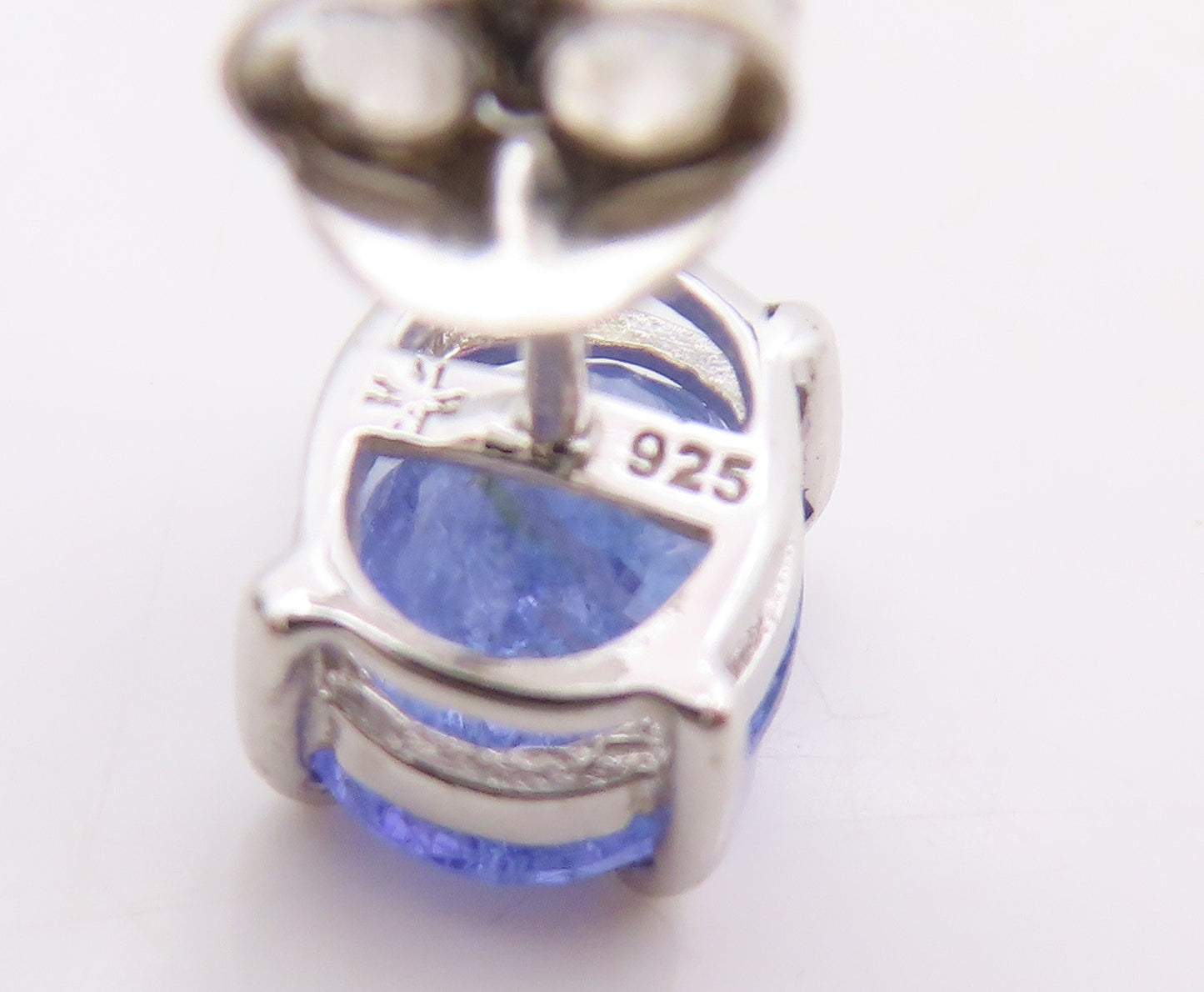 925 Sterling Silver Vintage Earrings Minimalist Oval Cut Tanzanite Studs EG13823
