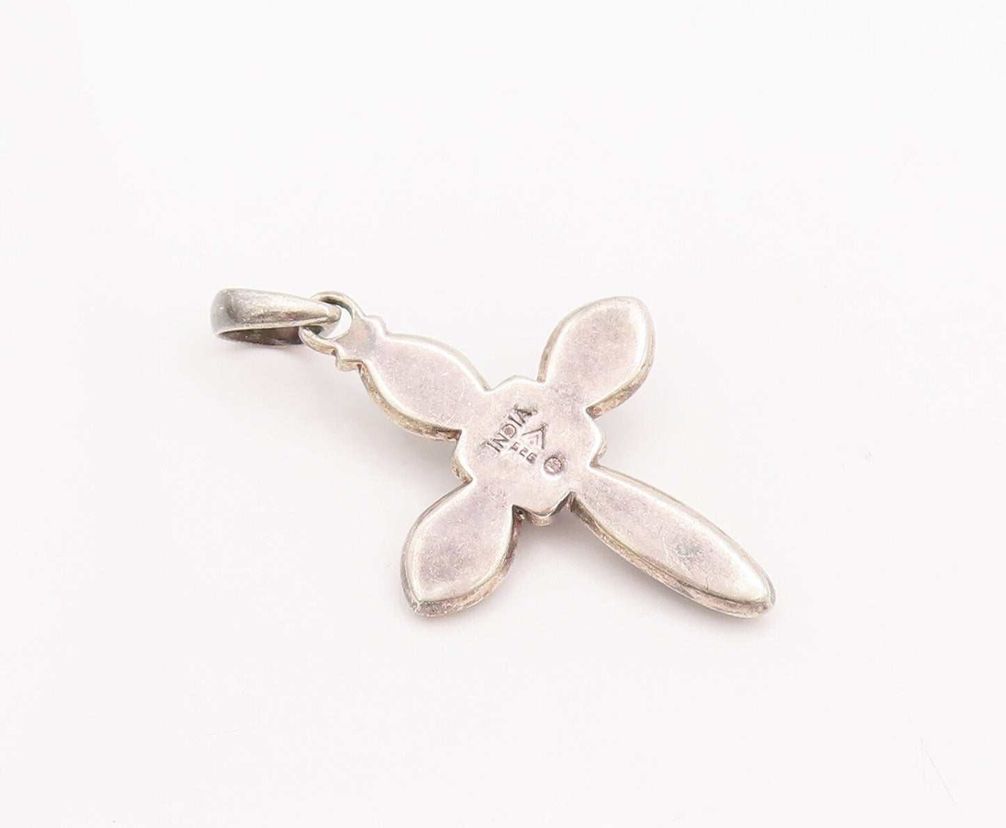 925 Sterling Silver Vintage Pendant SILPADA Faux Pearl Beaded Cross  PT22892