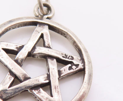 925 Sterling Silver Vintage Pendant Antique cutout Framed Star Charm  PT24479