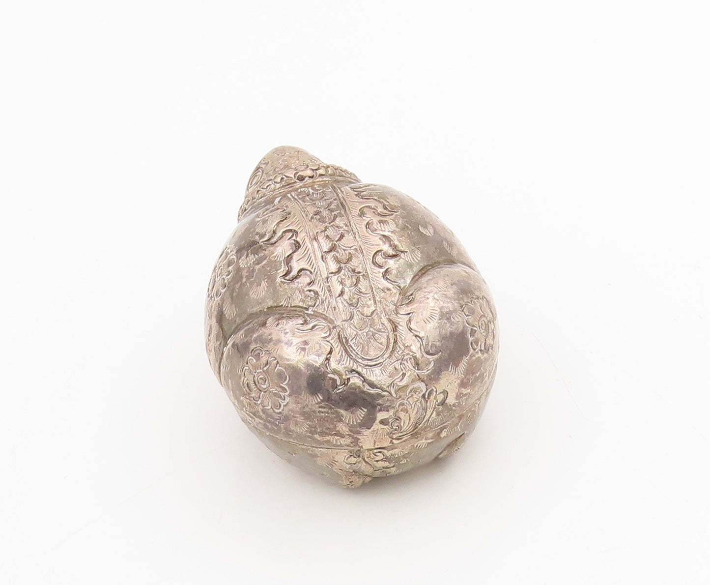 925 Sterling Silver Vintage Trinket Box Intricate Floral Turtle OPENS  TR4146