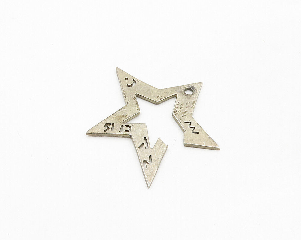 MEXICO 925 Sterling Silver  Vintage Open Star Cutout Detail Pendant  PT14306