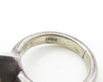 925 Silver   Vintage Shiny Cubic Zirconia Petite Solitaire Ring Sz 4  RG19447