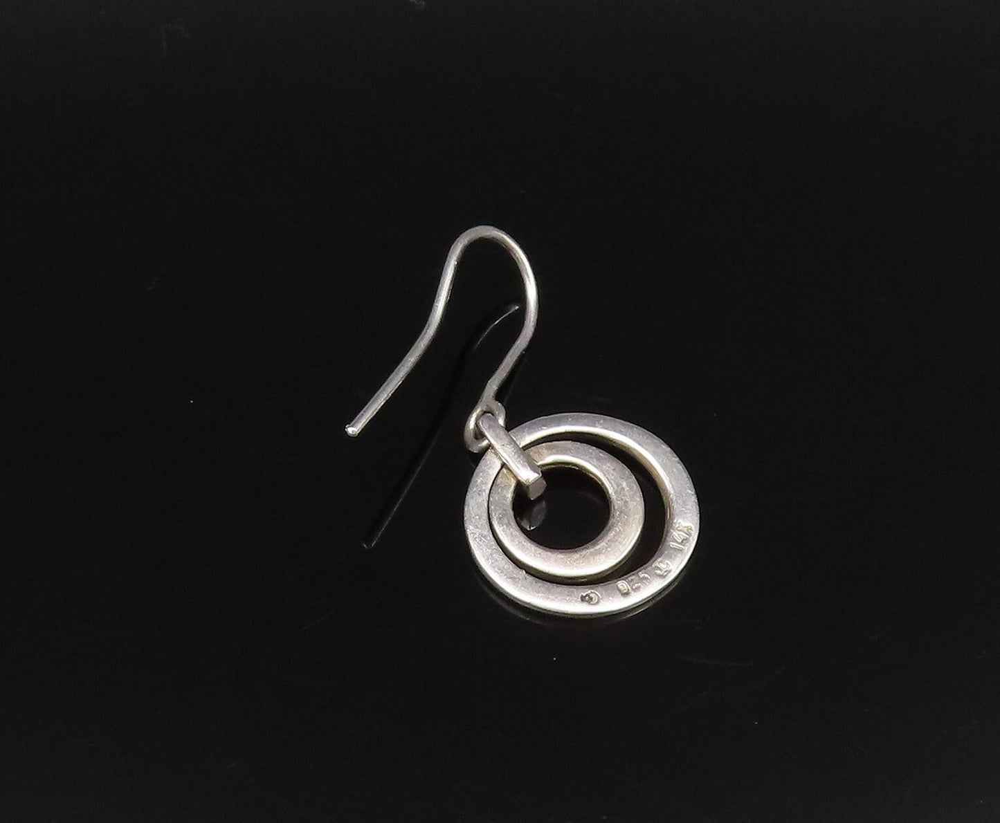 14K GOLD & 925 Silver  Vintage Two Tone Hoop Drop Singles Lot Earrings EG12050