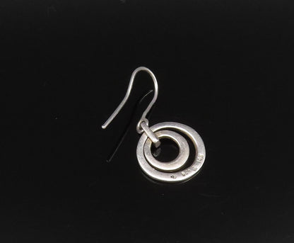 14K GOLD & 925 Silver  Vintage Two Tone Hoop Drop Singles Lot Earrings EG12050