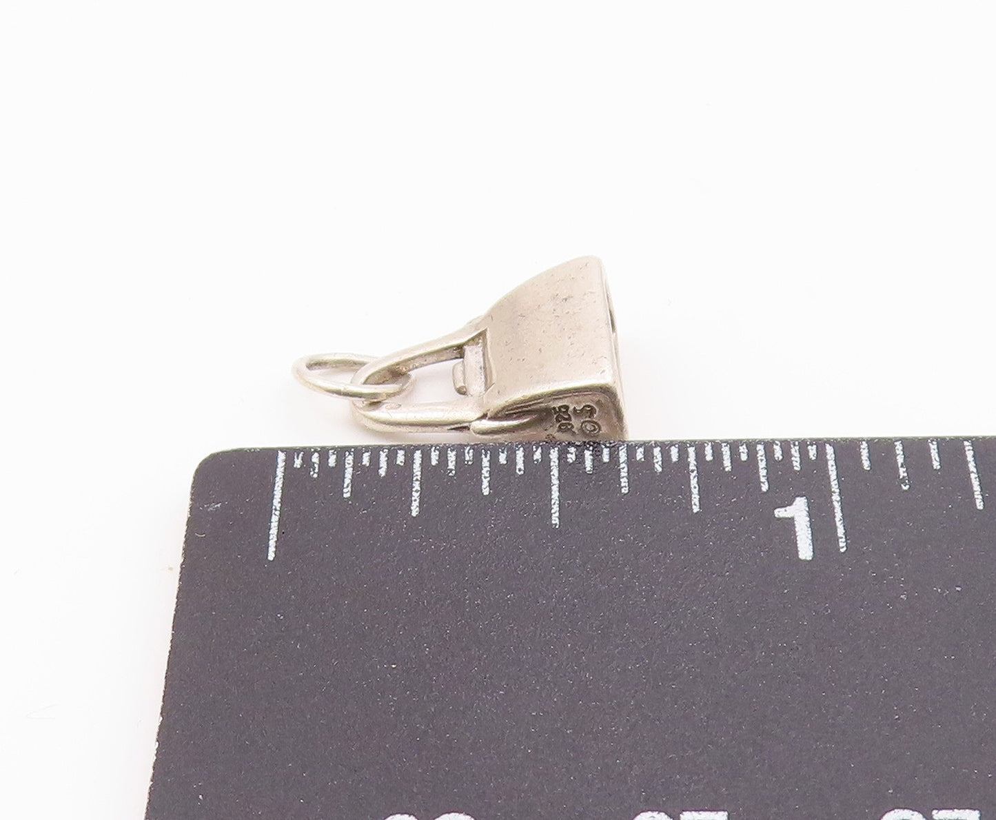 925 Sterling Silver  Vintage Shiny Petite Hand Bag Purse Pendant  PT18798