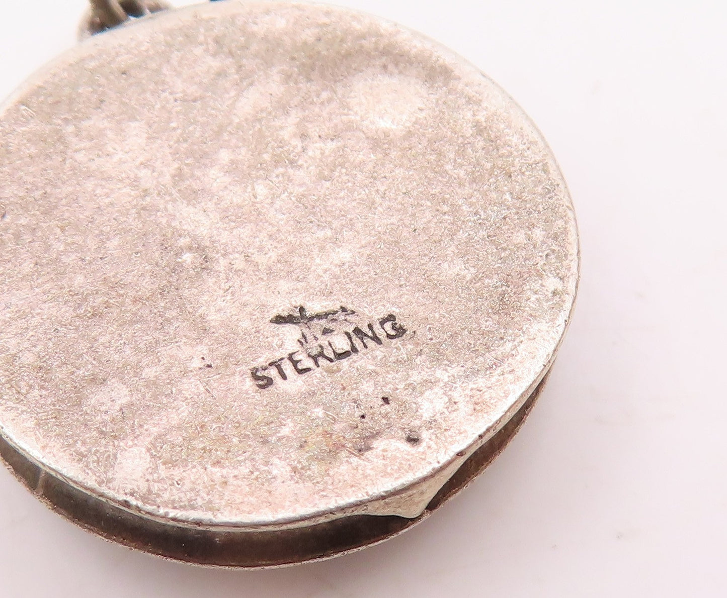 925 Sterling Silver  Vintage Round Roulette Table Oxidized Pendant  PT17382
