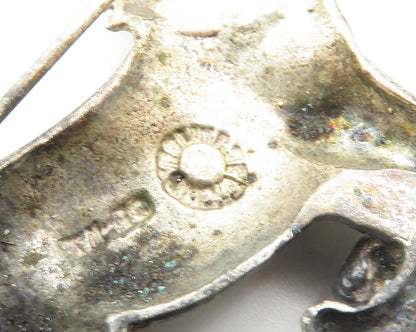 MEXICO 925 Silver  Vintage Dark Tone Galloping Horse Animal Brooch Pin  BP7507