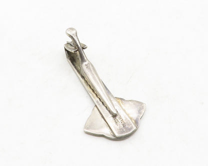 SIAM 925 Sterling Silver  Vintage Blue Enamel Dancer Motif Tie Clip  TR1880