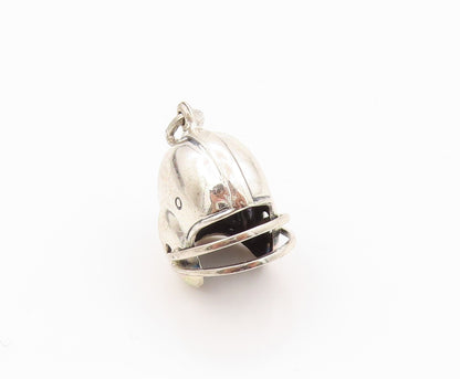 925 Sterling Silver Vintage Pendant 3D Foot Ball Helmet Design Charm  PT24813
