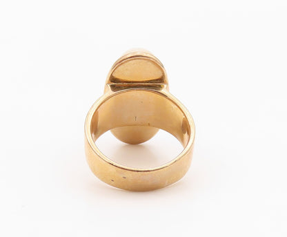 925 Sterling Silver Vintage Ring Gold Plated Classic Opal Band  Sz 7  RG36404
