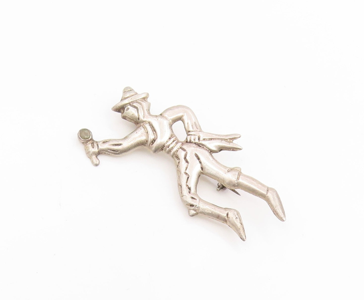 925 Sterling Silver Vintage Brooch Pin MEXICO Flamenco Dancer Figure  BP12398