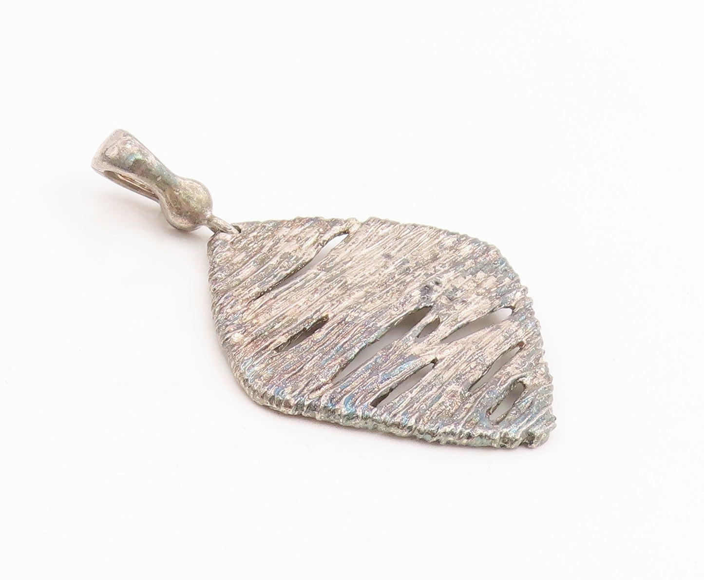 925 Sterling Silver Vintage Pendant ESPO Modernist Textured Locket  PT25499