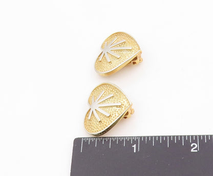 925 Sterling Silver Vintage Earrings Gold Plated Love Hearts Clip On  EG13734