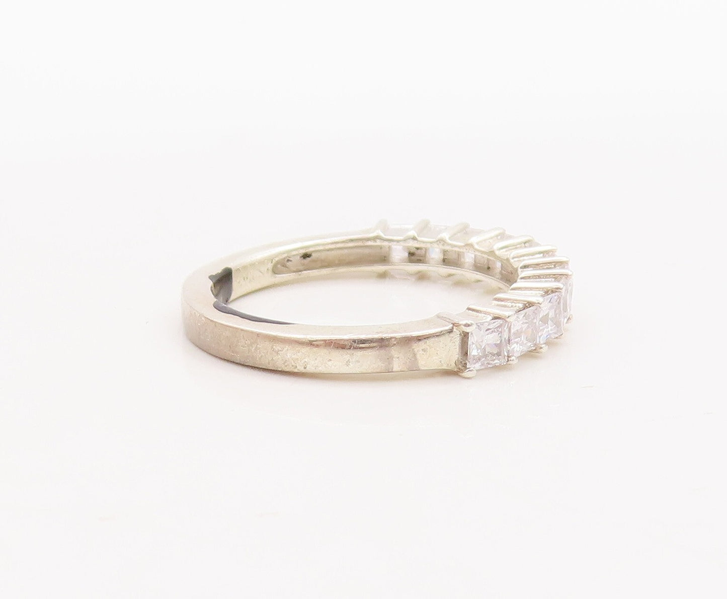 925 Sterling Silver Vintage Ring Minimalist Topaz Band  Sz 7  RG29469