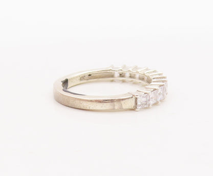 925 Sterling Silver Vintage Ring Minimalist Topaz Band  Sz 7  RG29469