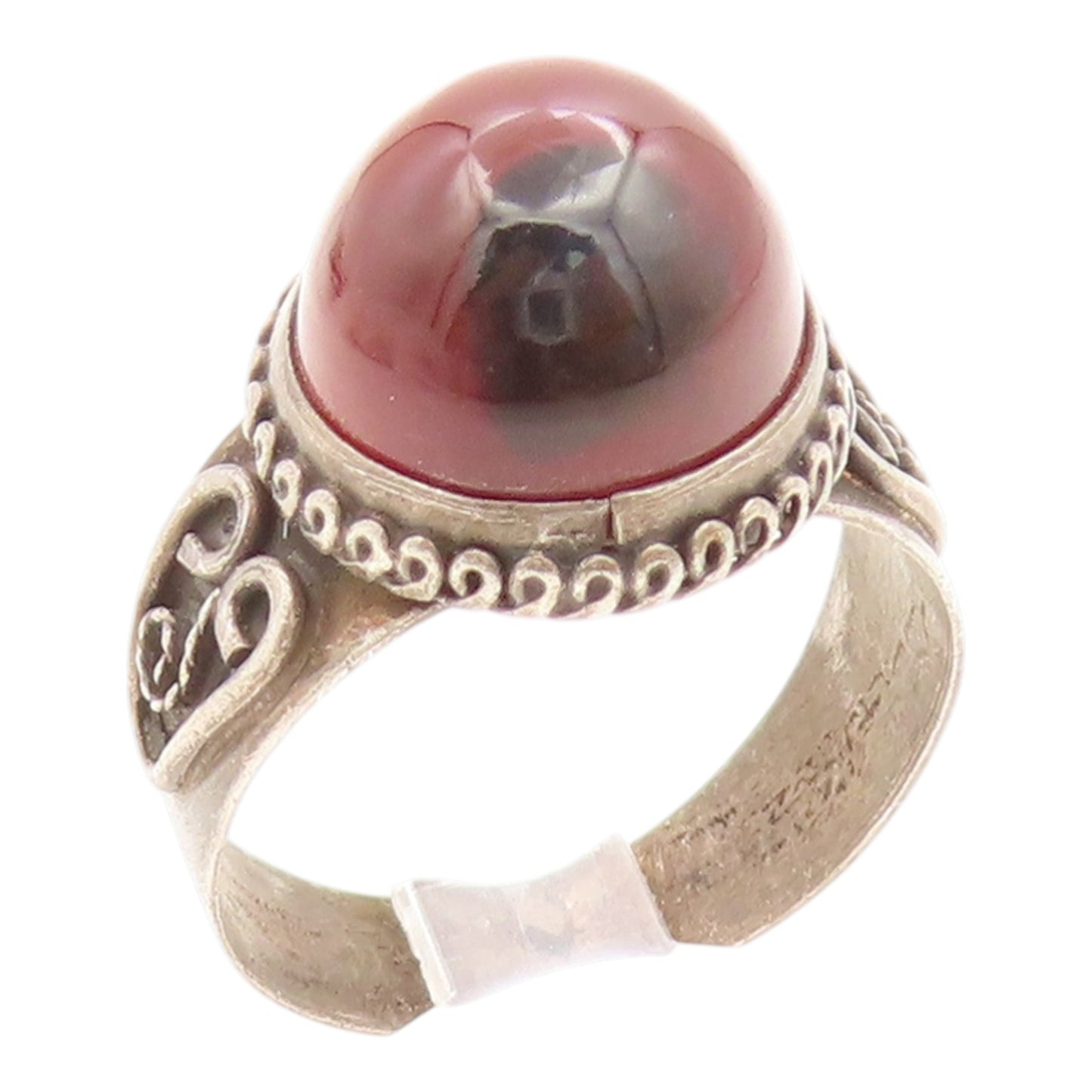 925 Sterling Silver Vintage Ring Classic Carnelian Statement Band  Sz 9  RG35780