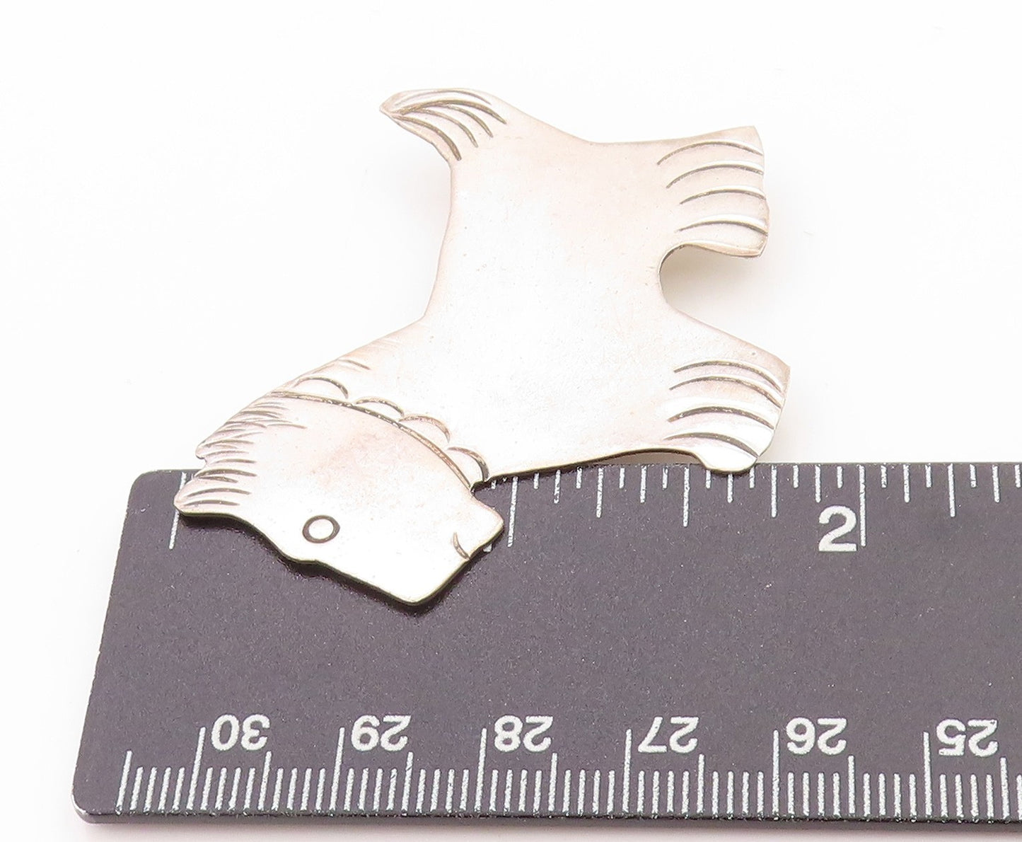 925 Sterling Silver Vintage Brooch NELSON Navajo Scottish Dog Charm  BP11758