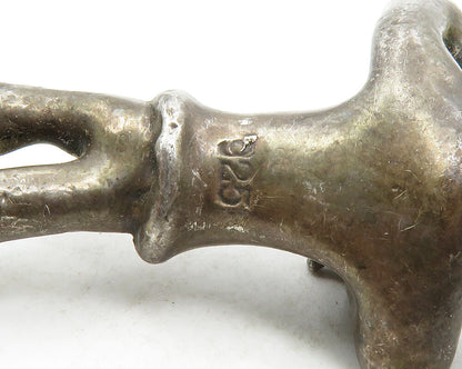 925 Sterling Silver  Vintage Dark Tone Hollow Man Playing Fiddle  TR1986