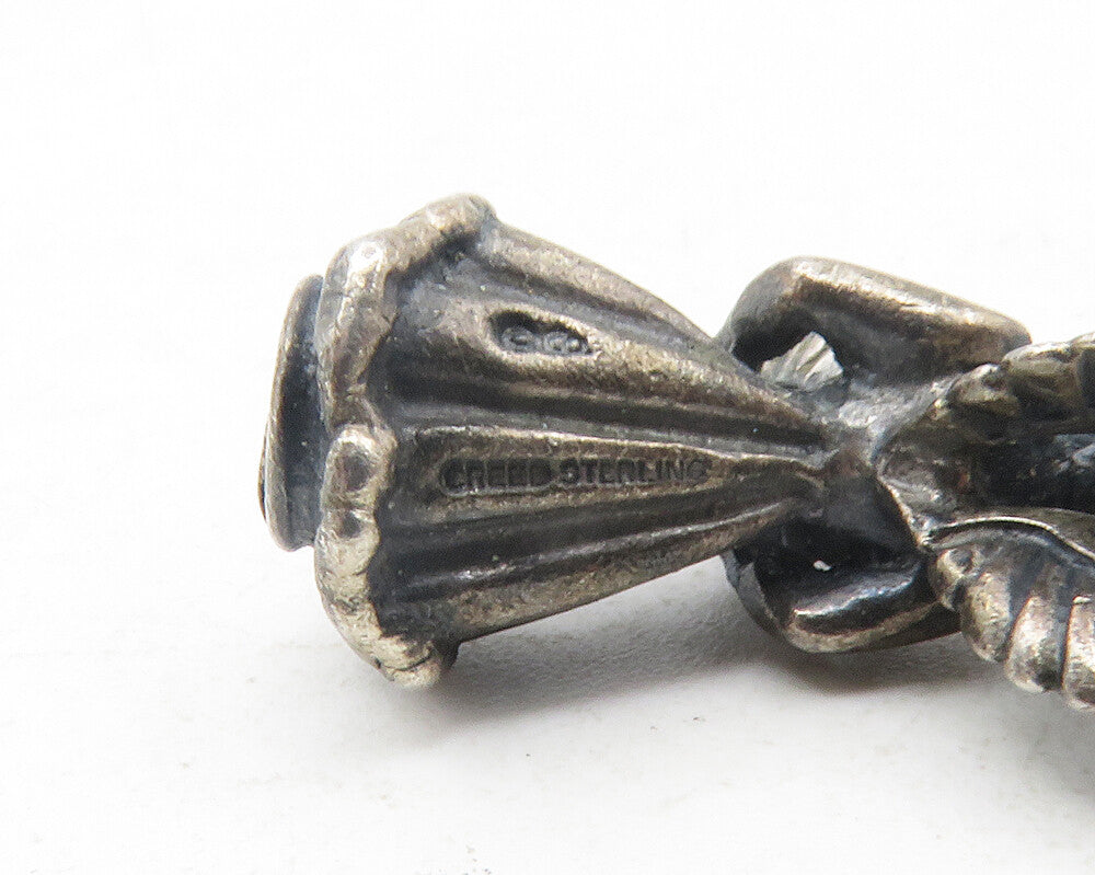 CREED 925 Sterling Silver  Vintage Oxidized Angel Woman Motif Pendant  PT9588