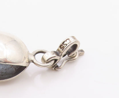 925 Sterling Silver Vintage Bracelet Chunky Puffy Sculptural Bead Link  BT12141