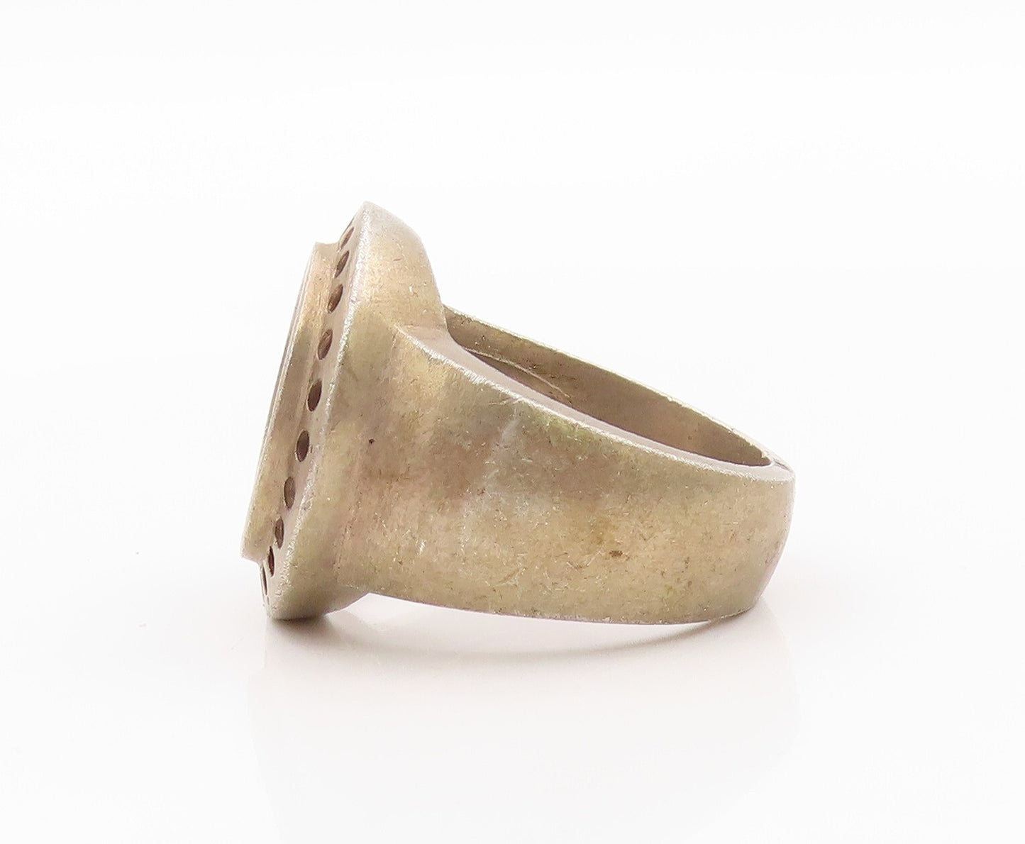 925 Sterling Silver Vintage Ring Dark Tone Floral Stencil Cutout  Sz 6.5 RG31851