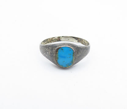 925 Silver Vintage Turquoise Petite Band Ring Sz 5.5 RG6081