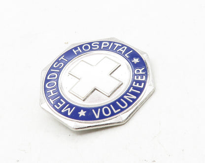 925 Sterling Silver  Vintage Methodist Hospital Volunteer Brooch Pin  BP3916