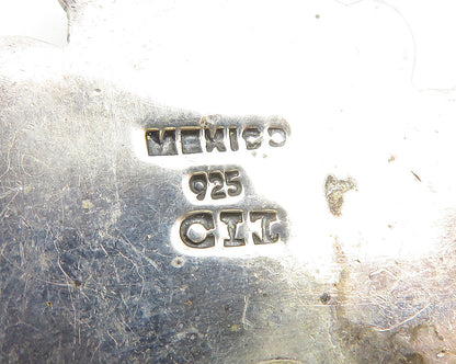 CII MEXICO 925 Silver   Vintage Oxidized Floral Non Pierce Earrings  EG5758