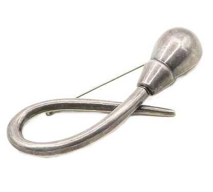 ZINA 925 Sterling Silver  Vintage Dark Tone Hollow Modernist Brooch Pin BP7513