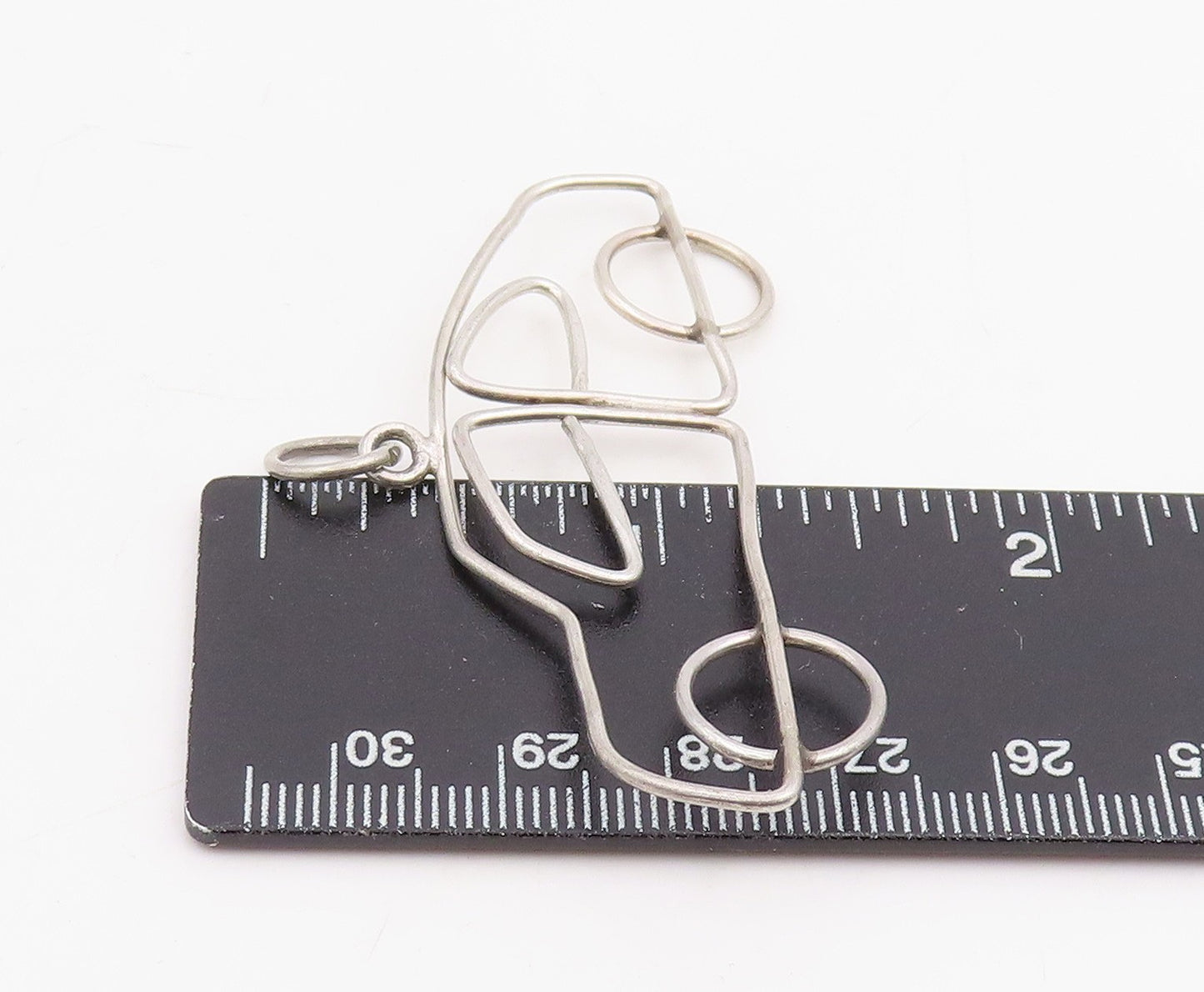 925 Sterling Silver Vintage Pendant ALWAND VAHAN Classic Wireframe Car  PT25853