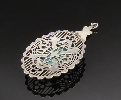 925 Sterling Silver  Vintage Unique Infinite Floral Web Pendant  PT20721