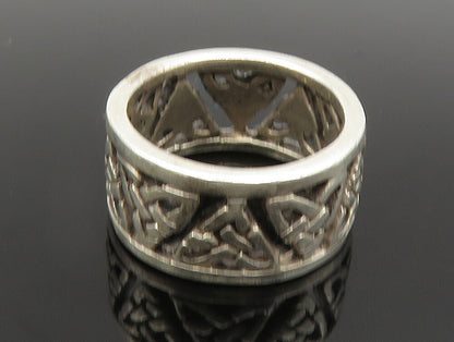 925 Sterling Silver  Vintage Celtic Knot Cutout Band Ring Sz 5  RG24405