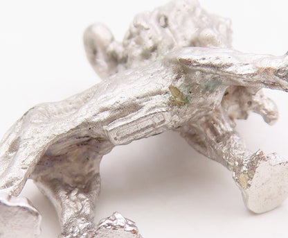 925 Sterling Silver  Vintage Shiny Sculpted Lion Animal Motif Pendant  PT17135