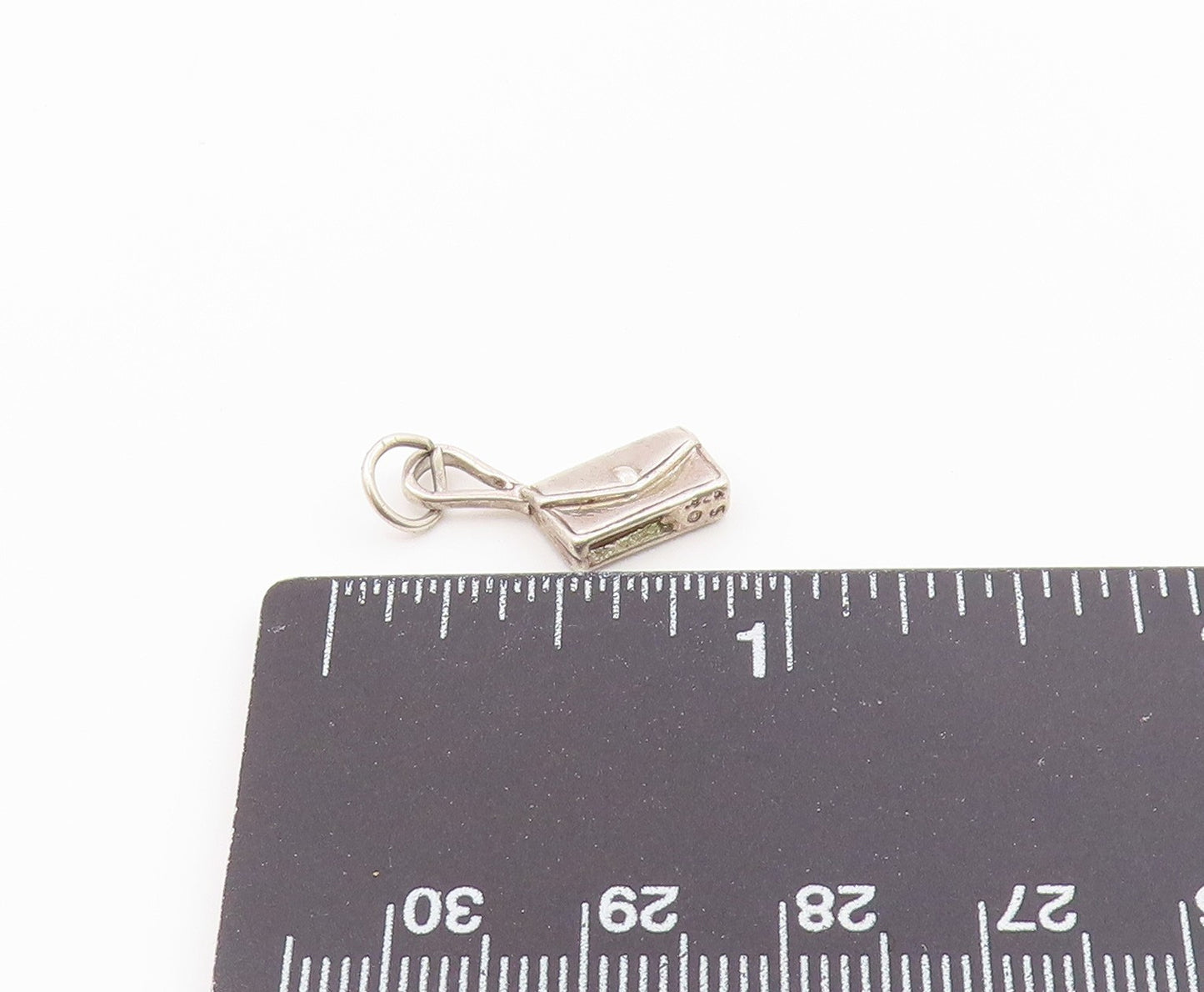 925 Sterling Silver  Vintage Shiny Petite Purse Motif Drop Pendant  PT17817