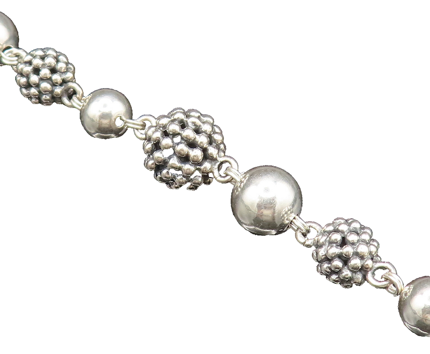 MICHAEL DAWKINS 925 Silver  Vintage Cultured Pearls & Beads Bracelet  BT9788