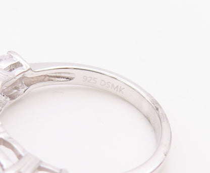925 Sterling Silver Vintage Ring Minimalist 5 CZ Stone Band  Sz 7  RG30982