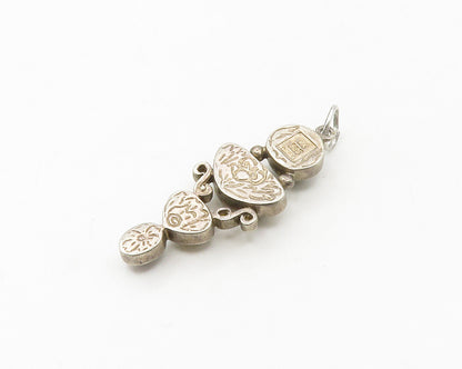 WHITNEY KELLY 925 Sterling Silver Vintage Dalmatian Jasper Onyx Pendant  PT13682