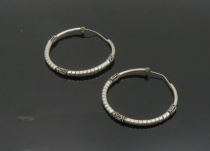 925 Sterling Silver  Vintage Shiny Wrapped Swirl Hoop Earrings  EG10130