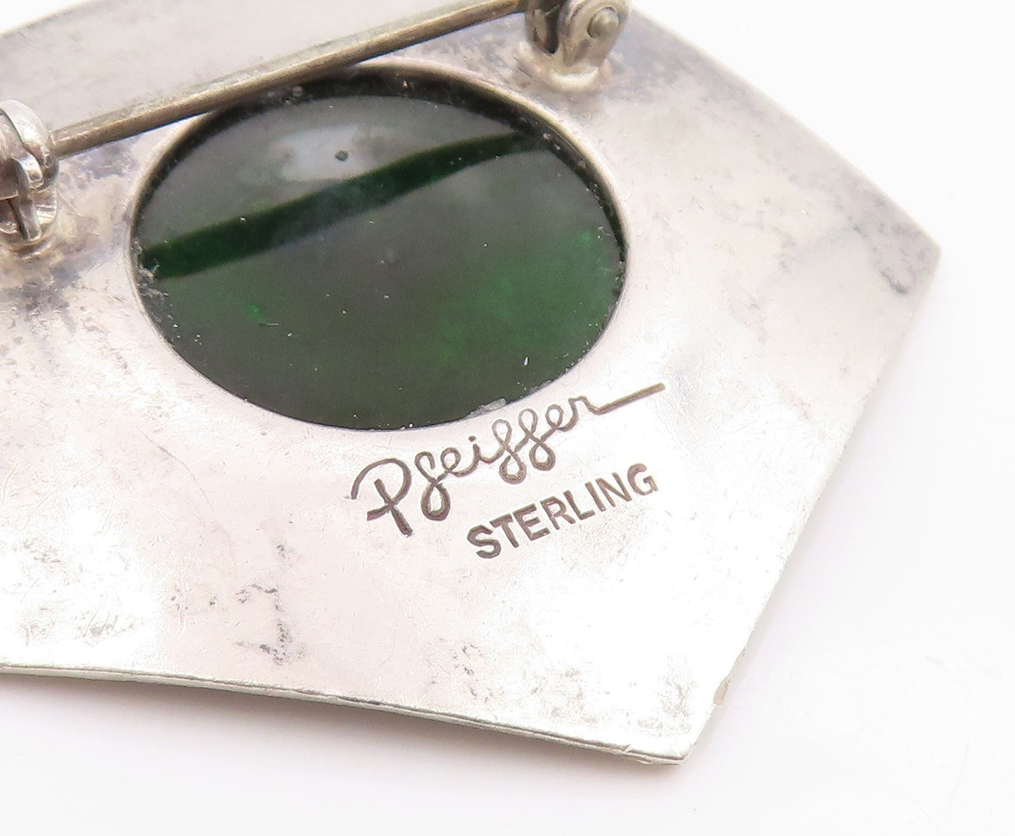 925 Sterling Silver Vintage Brooch Pin PFEIFFER Classic Enamel Grapevine BP12462