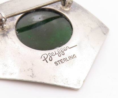 925 Sterling Silver Vintage Brooch Pin PFEIFFER Classic Enamel Grapevine BP12462