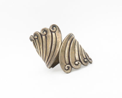 BALDERAS TAXCO 925 Sterling Silver Vintage Large Bypass Cuff Bracelet BT6954