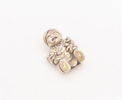 925 Sterling Silver Vintage Brooch Pin CAROL FELLEY 3D Laughing Toddler  BP11069