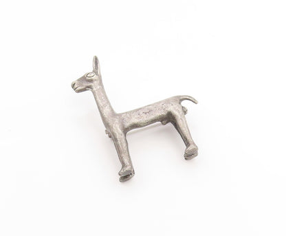 925 Sterling Silver Vintage Brooch Pin Miniature Llama Figurine Charm  BP12267