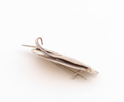 925 Sterling Silver Vintage Brooch Solid Cutout Eating Rabbit  BP11734
