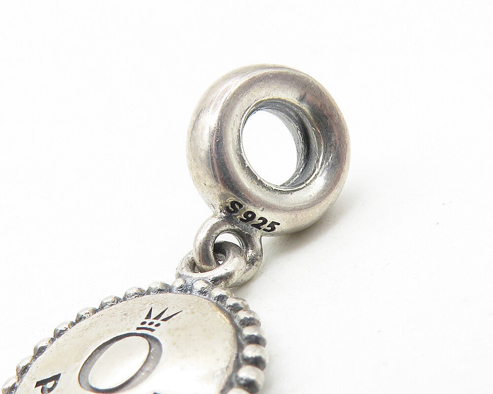 PANDORA 925 Sterling Silver Vintage 2013 Round Charm Pendant  PT9437