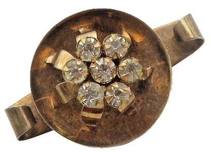 925 Sterling Silver  Vintage Topaz Floral Cluster Shiny Brooch Pin  BP6054