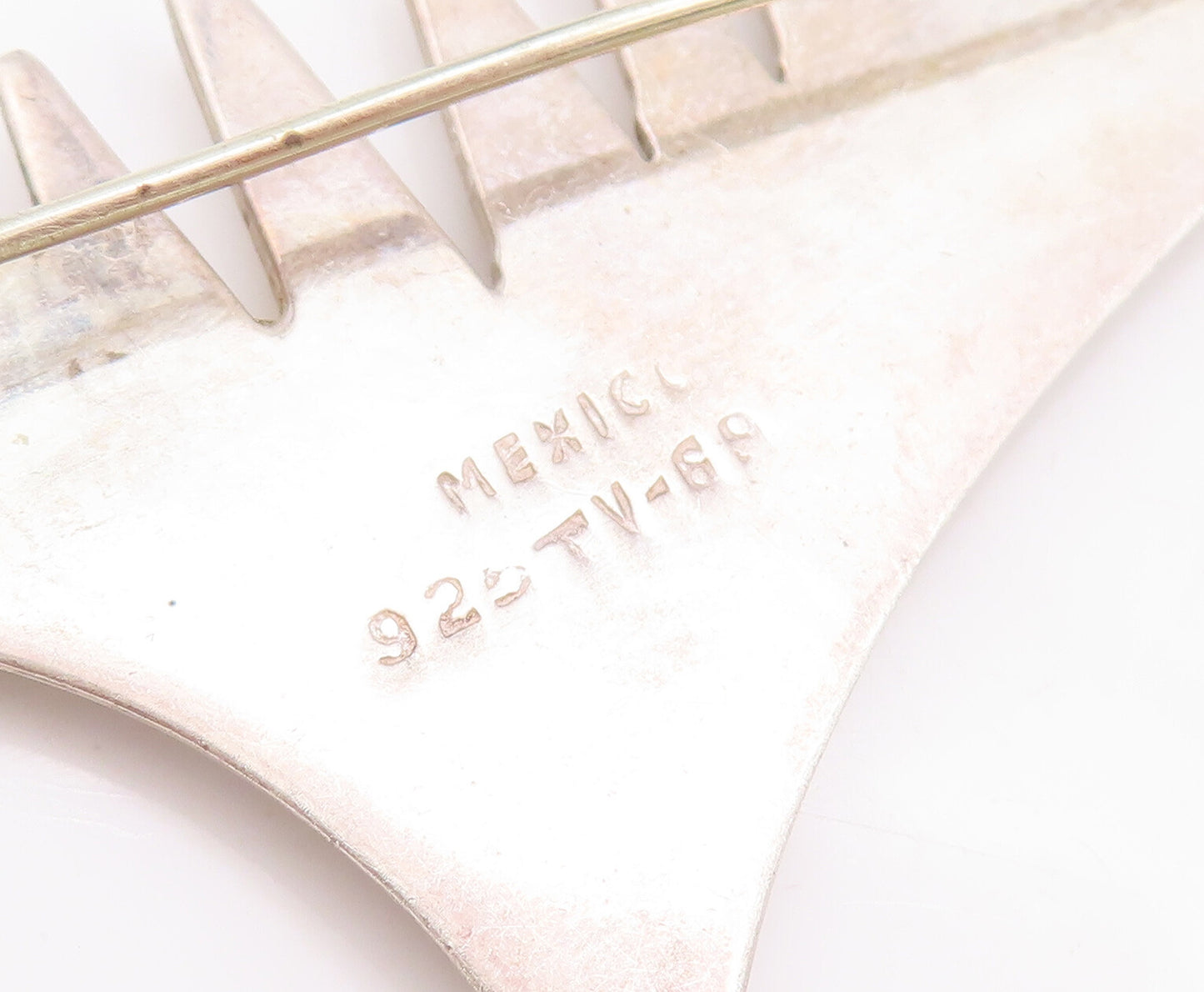 925 Sterling Silver Vintage Brooch Pin MEXICO Designer Spikey Cutout  BP11057