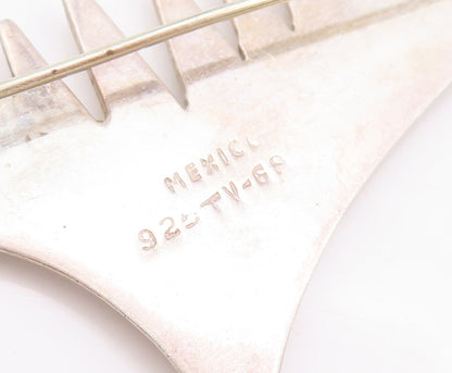 925 Sterling Silver Vintage Brooch Pin MEXICO Designer Spikey Cutout  BP11057